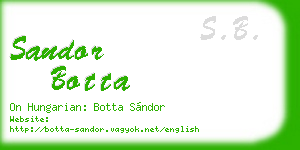 sandor botta business card